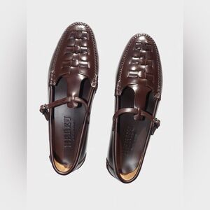 Hereu Women’s Maqueda Leather T-Bar Loafers in Dark Brown